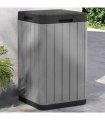 vidaXL Outdoor Garbage Bin Grey 38x38x65 cm PP