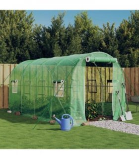 vidaXL Greenhouse with Steel Frame Green 8 m² 4x2x2 m — Size: 4 x 2 x 2 m