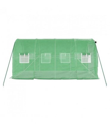 vidaXL Greenhouse with Steel Frame Green 8 m² 4x2x2 m — Size: 4 x 2 x 2 m