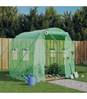 vidaXL Greenhouse with Steel Frame Green 4 m² 2x2x2 m — Size: 2 x 2 x 2 m