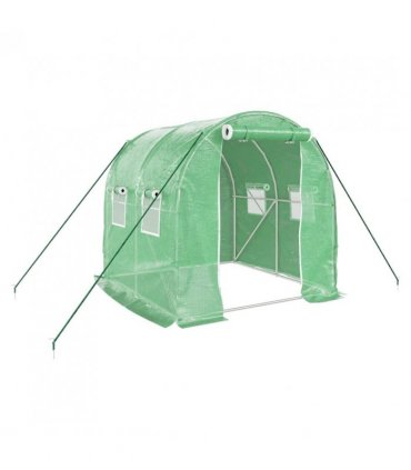 vidaXL Greenhouse with Steel Frame Green 4 m² 2x2x2 m — Size: 2 x 2 x 2 m