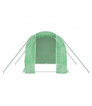 vidaXL Greenhouse with Steel Frame Green 4 m² 2x2x2 m — Size: 2 x 2 x 2 m