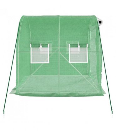 vidaXL Greenhouse with Steel Frame Green 4 m² 2x2x2 m — Size: 2 x 2 x 2 m