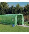 vidaXL Greenhouse with Steel Frame Green 12 m² 6x2x2 m — Size: 6 x 2 x 2 m