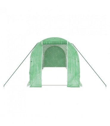 vidaXL Greenhouse with Steel Frame Green 12 m² 6x2x2 m — Size: 6 x 2 x 2 m
