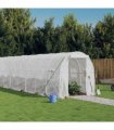 vidaXL Greenhouse with Steel Frame White 12 m² 6x2x2 m — Size: 6 x 2 x 2 m
