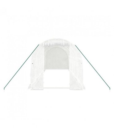 vidaXL Greenhouse with Steel Frame White 12 m² 6x2x2 m — Size: 6 x 2 x 2 m