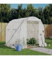 vidaXL Greenhouse with Steel Frame White 4 m² 2x2x2 m — Size: 2 x 2 x 2 m