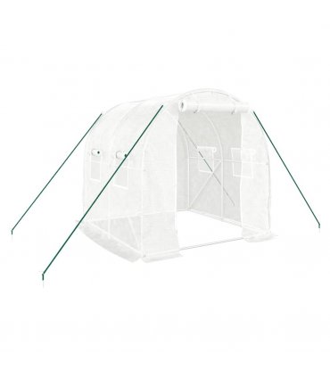 vidaXL Greenhouse with Steel Frame White 4 m² 2x2x2 m — Size: 2 x 2 x 2 m
