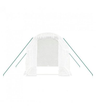 vidaXL Greenhouse with Steel Frame White 4 m² 2x2x2 m — Size: 2 x 2 x 2 m