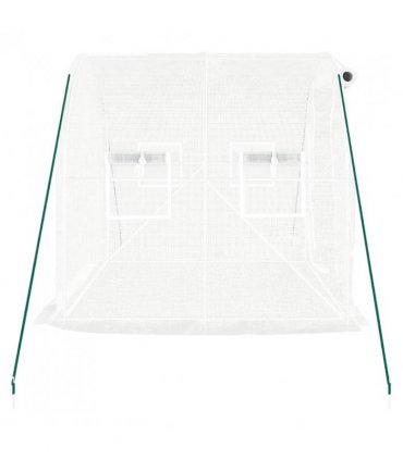 vidaXL Greenhouse with Steel Frame White 4 m² 2x2x2 m — Size: 2 x 2 x 2 m