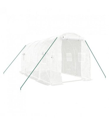 vidaXL Greenhouse with Steel Frame White 8 m² 4x2x2 m — Size: 4 x 2 x 2 m