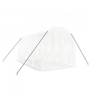 vidaXL Greenhouse with Steel Frame White 8 m² 4x2x2 m — Size: 4 x 2 x 2 m