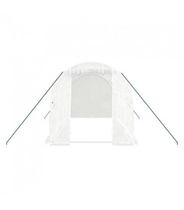 vidaXL Greenhouse with Steel Frame White 8 m² 4x2x2 m — Size: 4 x 2 x 2 m