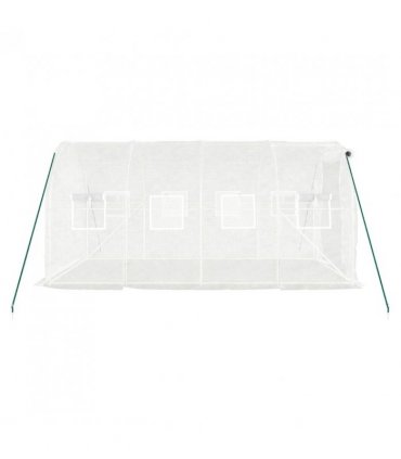 vidaXL Greenhouse with Steel Frame White 8 m² 4x2x2 m — Size: 4 x 2 x 2 m