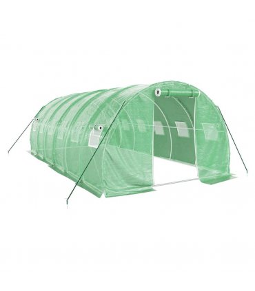 vidaXL Greenhouse with Steel Frame Green 18 m² 6x3x2 m — Size: 6 x 3 x 2 m