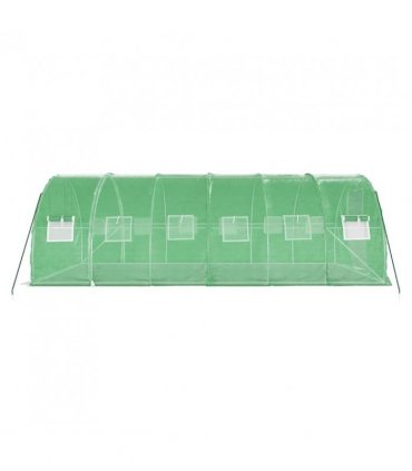 vidaXL Greenhouse with Steel Frame Green 18 m² 6x3x2 m — Size: 6 x 3 x 2 m