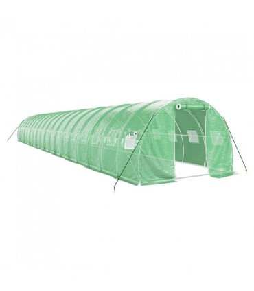 vidaXL Greenhouse with Steel Frame Green 54 m² 18x3x2 m — Size: 18 x 3 x 2 m