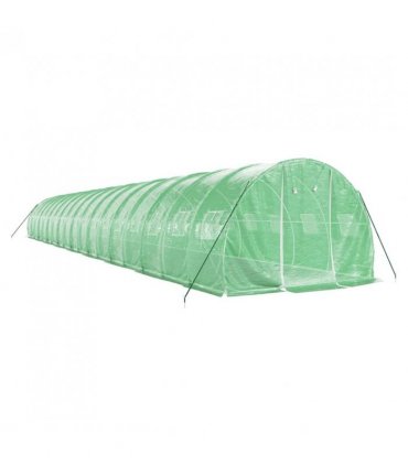 vidaXL Greenhouse with Steel Frame Green 54 m² 18x3x2 m — Size: 18 x 3 x 2 m