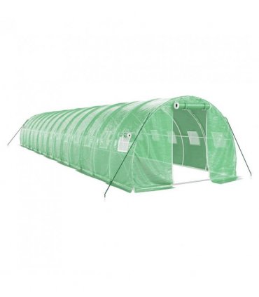 vidaXL Greenhouse with Steel Frame Green 42 m² 14x3x2 m — Size: 14 x 3 x 2 m