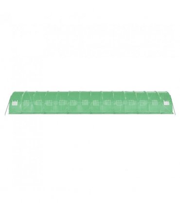 vidaXL Greenhouse with Steel Frame Green 42 m² 14x3x2 m — Size: 14 x 3 x 2 m