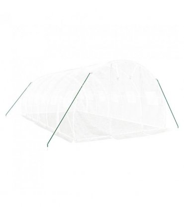 vidaXL Greenhouse with Steel Frame White 18 m² 6x3x2 m — Size: 6 x 3 x 2 m