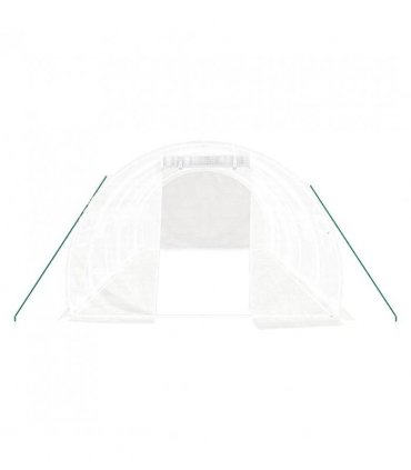 vidaXL Greenhouse with Steel Frame White 18 m² 6x3x2 m — Size: 6 x 3 x 2 m