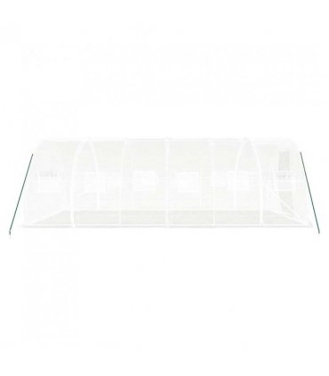 vidaXL Greenhouse with Steel Frame White 18 m² 6x3x2 m — Size: 6 x 3 x 2 m