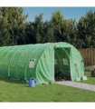 vidaXL Greenhouse with Steel Frame Green 24 m² 8x3x2 m — Size: 8 x 3 x 2 m