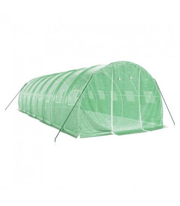 vidaXL Greenhouse with Steel Frame Green 24 m² 8x3x2 m — Size: 8 x 3 x 2 m