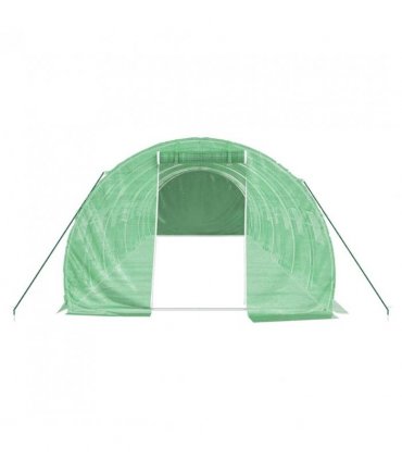 vidaXL Greenhouse with Steel Frame Green 24 m² 8x3x2 m — Size: 8 x 3 x 2 m