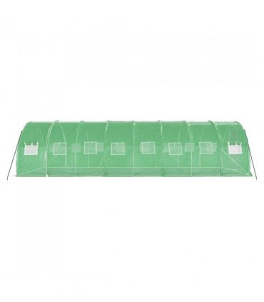 vidaXL Greenhouse with Steel Frame Green 24 m² 8x3x2 m — Size: 8 x 3 x 2 m