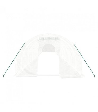 vidaXL Greenhouse with Steel Frame White 60 m² 20x3x2 m — Size: 20 x 3 x 2 m