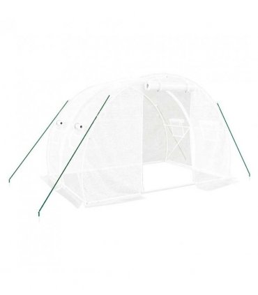 vidaXL Greenhouse with Steel Frame White 6 m² 3x2x2 m — Size: 3 x 2 x 2 m