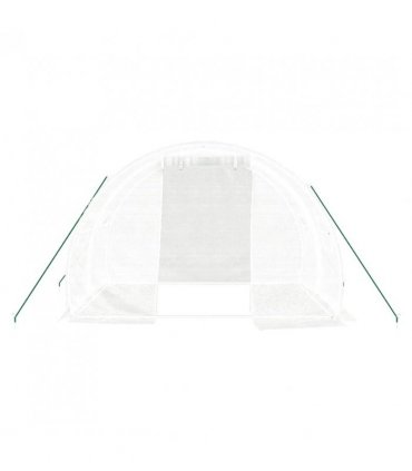 vidaXL Greenhouse with Steel Frame White 6 m² 3x2x2 m — Size: 3 x 2 x 2 m