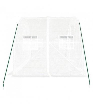 vidaXL Greenhouse with Steel Frame White 6 m² 3x2x2 m — Size: 3 x 2 x 2 m