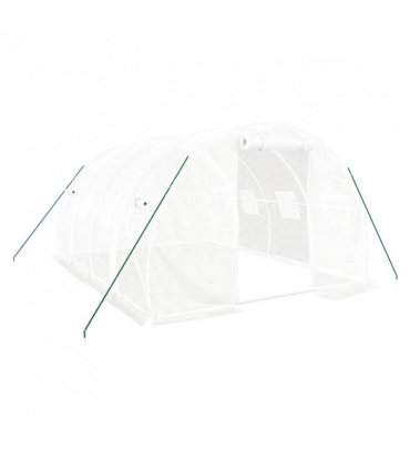 vidaXL Greenhouse with Steel Frame White 12 m² 4x3x2 m — Size: 4 x 3 x 2 m