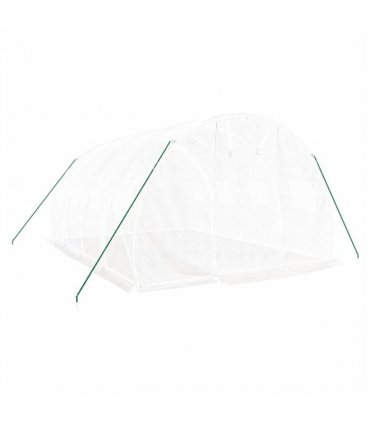 vidaXL Greenhouse with Steel Frame White 12 m² 4x3x2 m — Size: 4 x 3 x 2 m