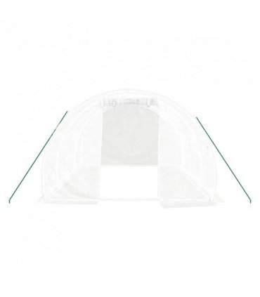 vidaXL Greenhouse with Steel Frame White 12 m² 4x3x2 m — Size: 4 x 3 x 2 m