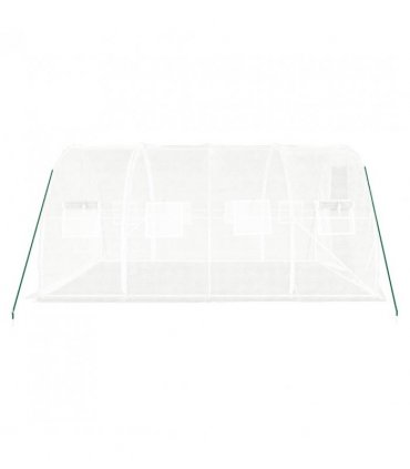 vidaXL Greenhouse with Steel Frame White 12 m² 4x3x2 m — Size: 4 x 3 x 2 m