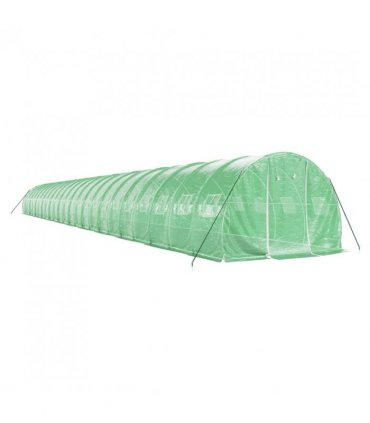 vidaXL Greenhouse with Steel Frame Green 72 m² 24x3x2 m — Size: 24 x 3 x 2 m
