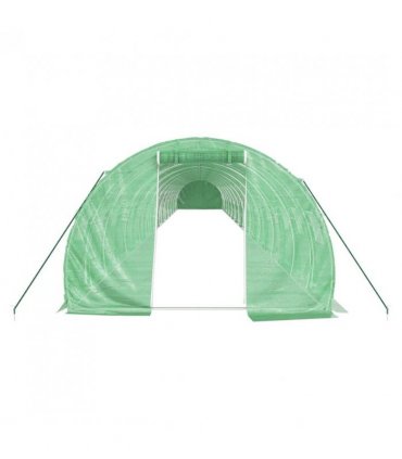 vidaXL Greenhouse with Steel Frame Green 72 m² 24x3x2 m — Size: 24 x 3 x 2 m