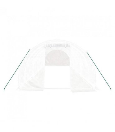vidaXL Greenhouse with Steel Frame White 30 m² 10x3x2 m — Size: 10 x 3 x 2 m