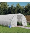 vidaXL Greenhouse with Steel Frame White 48 m² 16x3x2 m — Size: 16 x 3 x 2 m