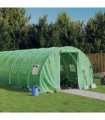 vidaXL Greenhouse with Steel Frame Green 48 m² 16x3x2 m — Size: 16 x 3 x 2 m