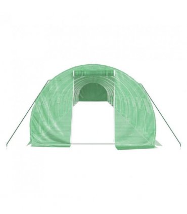vidaXL Greenhouse with Steel Frame Green 48 m² 16x3x2 m — Size: 16 x 3 x 2 m