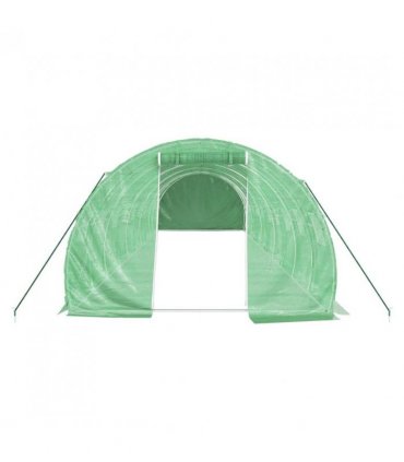 vidaXL Greenhouse with Steel Frame Green 30 m² 10x3x2 m — Size: 10 x 3 x 2 m