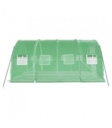 vidaXL Greenhouse with Steel Frame Green 12 m² 4x3x2 m — Size: 4 x 3 x 2 m