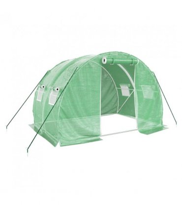 vidaXL Greenhouse with Steel Frame Green 6 m² 3x2x2 m — Size: 3 x 2 x 2 m