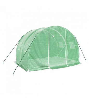 vidaXL Greenhouse with Steel Frame Green 6 m² 3x2x2 m — Size: 3 x 2 x 2 m